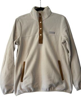 Columbia Half Snap Pullover Fleece - Cream with Tan Accents